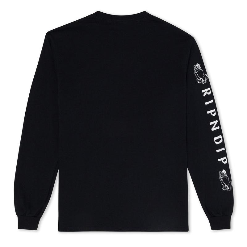 Ripndip Lord Nermal Pocket L/S Long Sleeve Black | CA OR2421