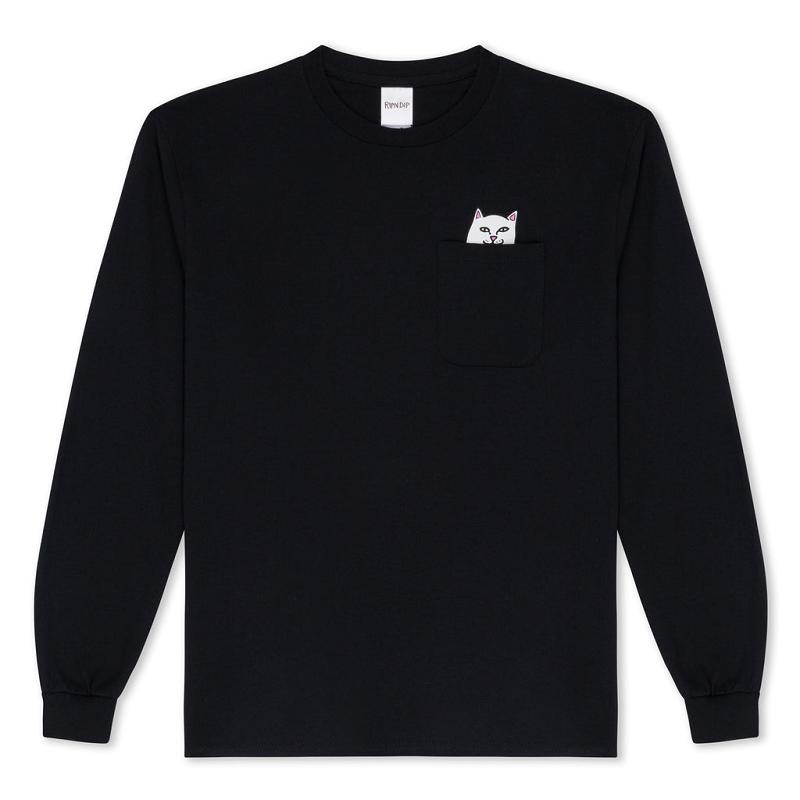 Ripndip Lord Nermal Pocket L/S Long Sleeve Black | CA OR2421