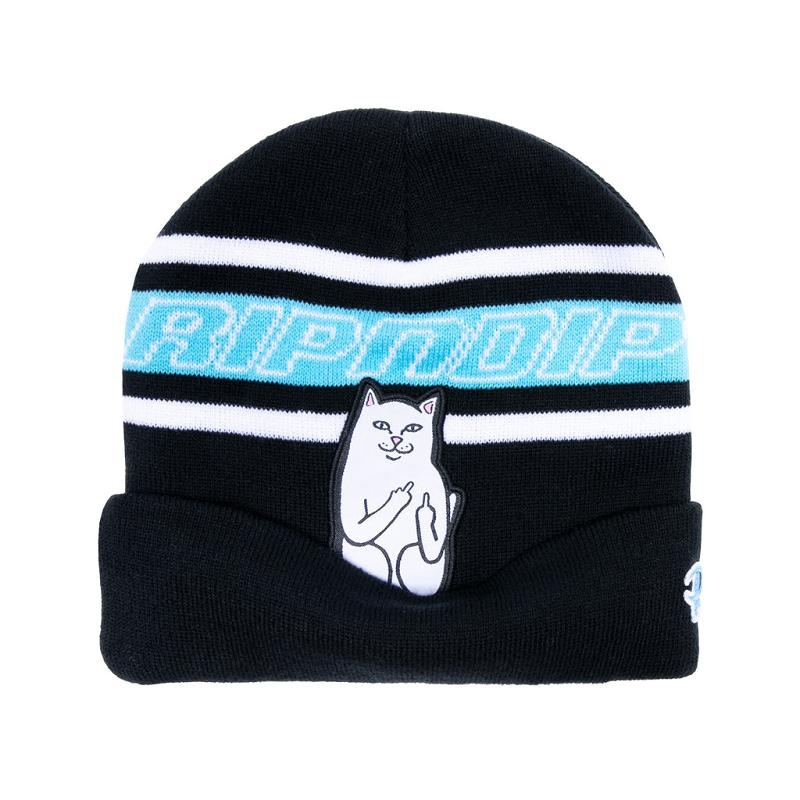 Ripndip Lord Nermal Striped Beanie Black | CA CE2099