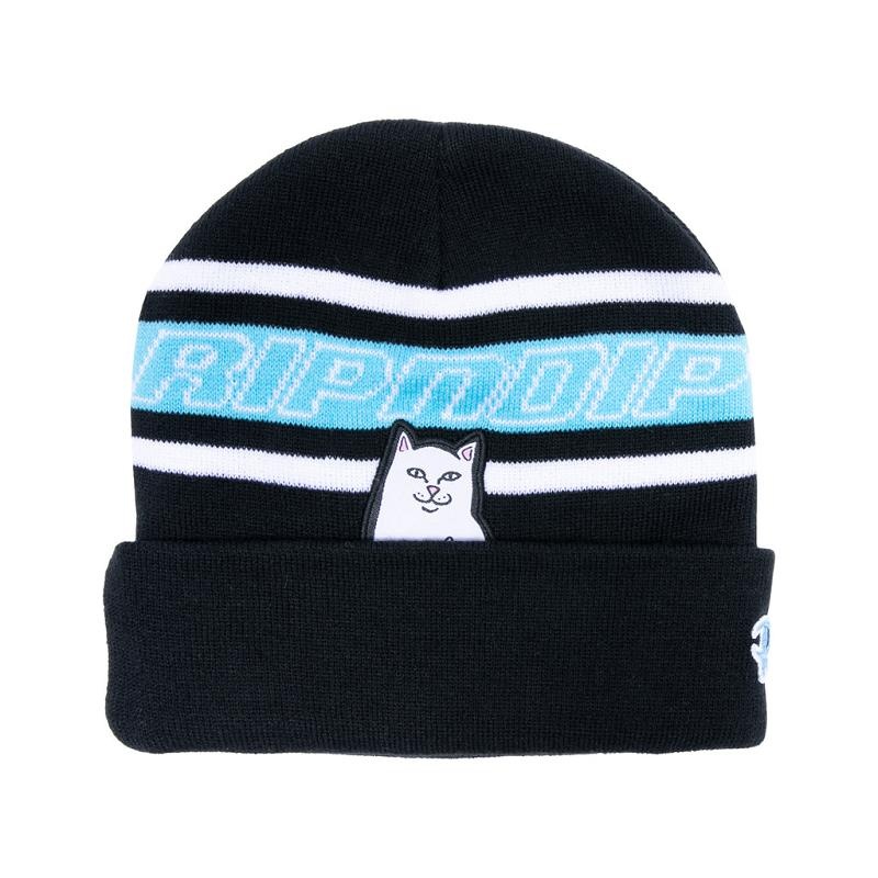 Ripndip Lord Nermal Striped Beanie Black | CA CE2099