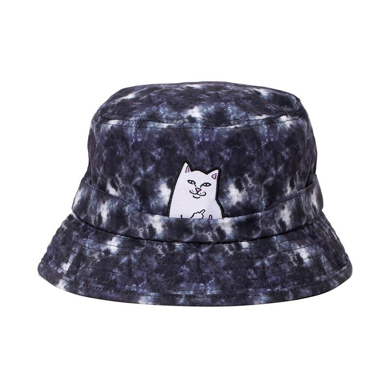 Ripndip Lord Nermal Tie Dye Bucket Hats Black Wash | CA EX2080