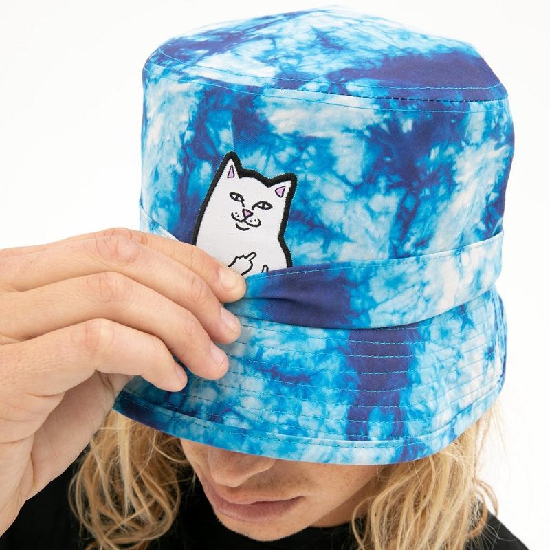 Ripndip Lord Nermal Tie Dye Bucket Hats Blue Wash | CA QZ2078