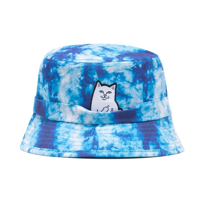 Ripndip Lord Nermal Tie Dye Bucket Hats Blue Wash | CA QZ2078