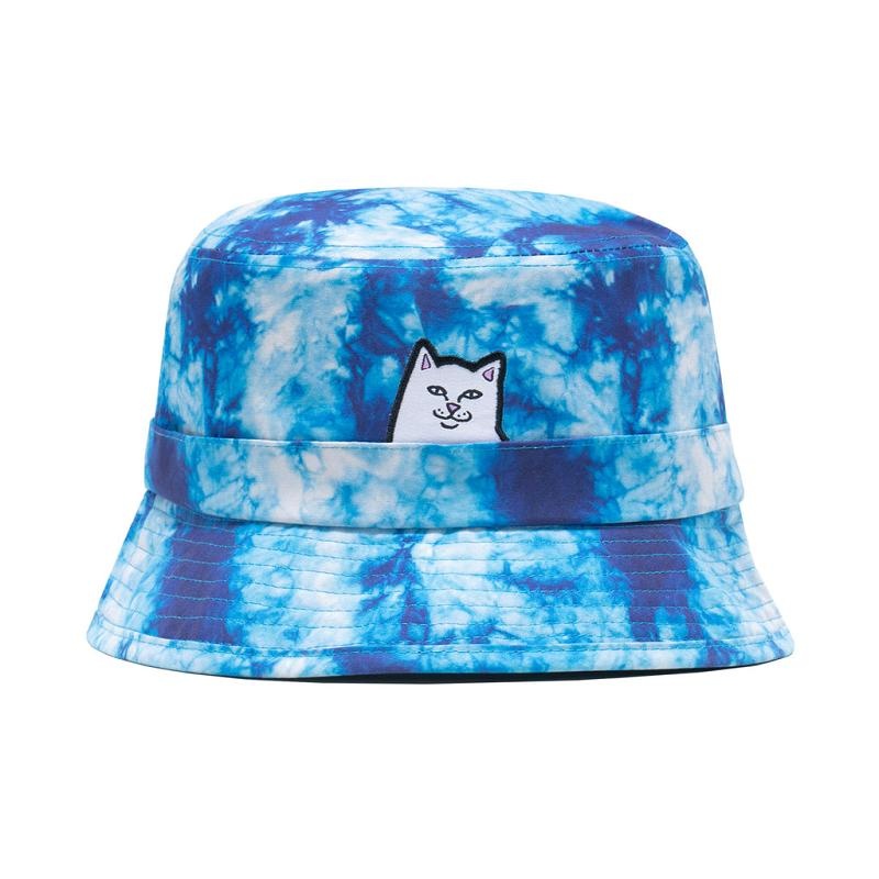 Ripndip Lord Nermal Tie Dye Bucket Hats Blue Wash | CA QZ2078