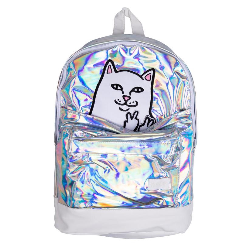 Ripndip Lord Nermal Velcro Backpacks Silver | CA WY2752