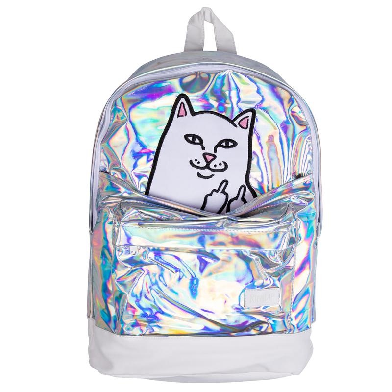 Ripndip Lord Nermal Velcro Backpacks Silver | CA WY2752