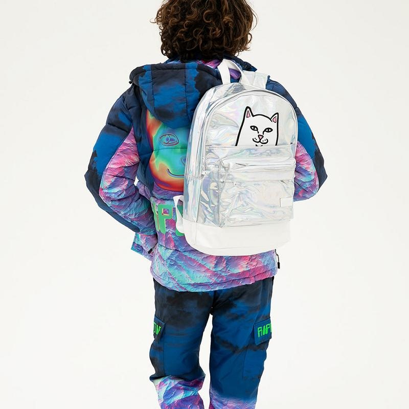 Ripndip Lord Nermal Velcro Backpacks Silver | CA WY2752