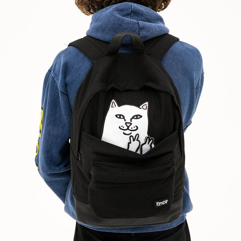 Ripndip Lord Nermal Velcro Hands Backpacks Black | CA TV2749