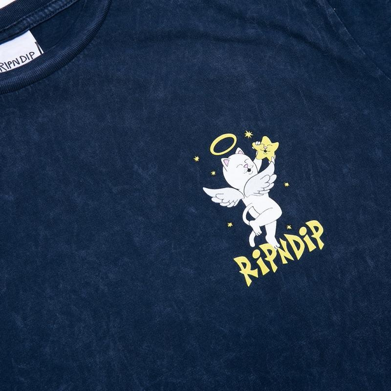 Ripndip Lullaby Shirts Navy Wash | CA ZG2305