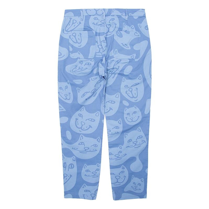 Ripndip Many Faces Cotton Twill Pants Blue | CA DN2417