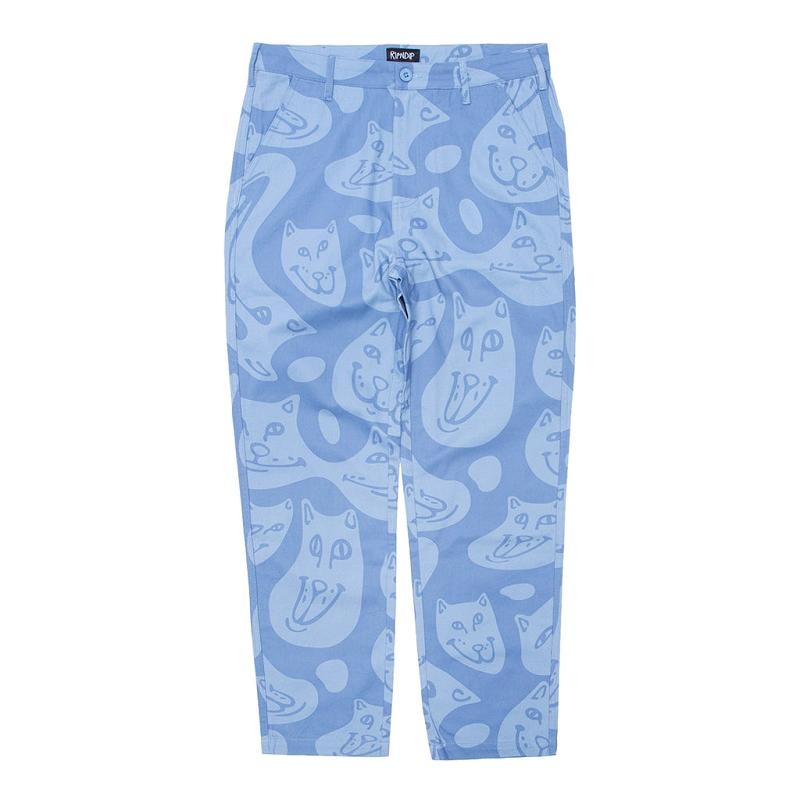 Ripndip Many Faces Cotton Twill Pants Blue | CA DN2417