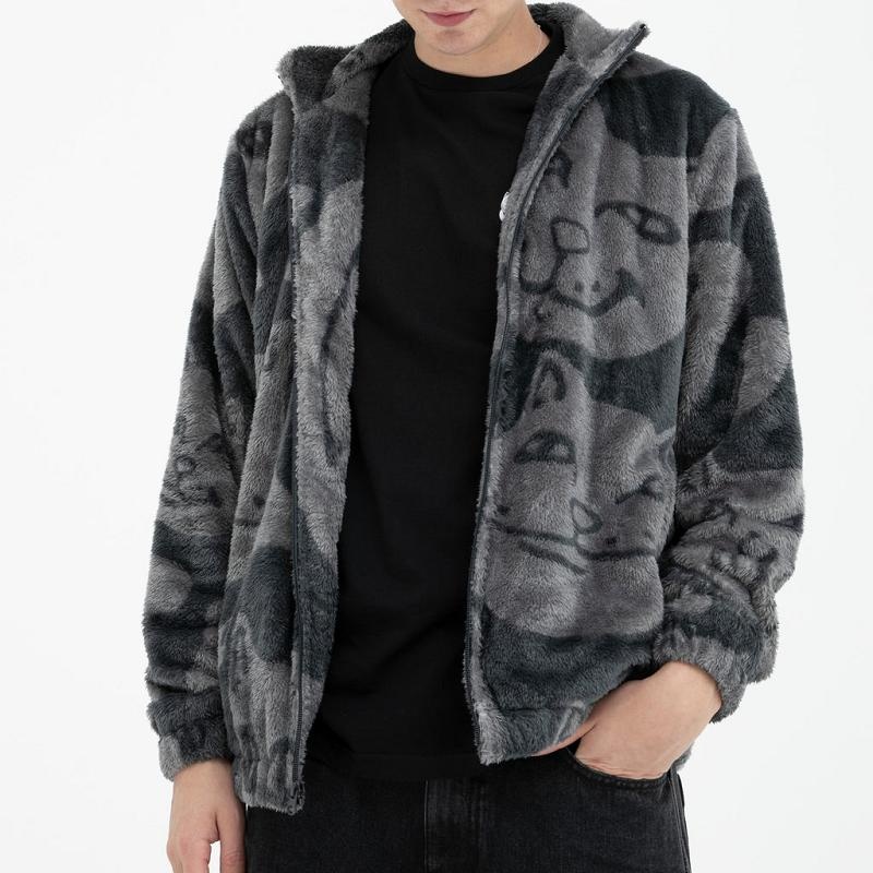 Ripndip Many Faces Sherpa Jackets Grey | CA NB2483