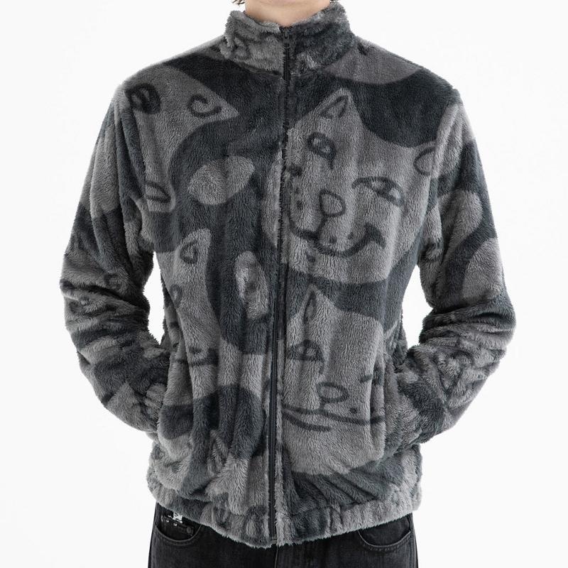 Ripndip Many Faces Sherpa Jackets Grey | CA NB2483