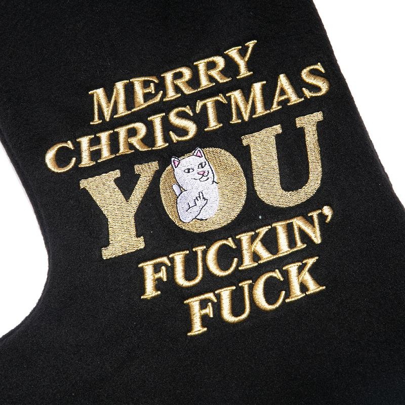 Ripndip Merry Christmas Christmas Stocking Socks Black | CA HK2641