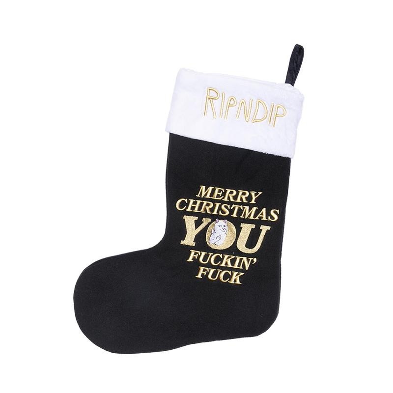 Ripndip Merry Christmas Christmas Stocking Socks Black | CA HK2641