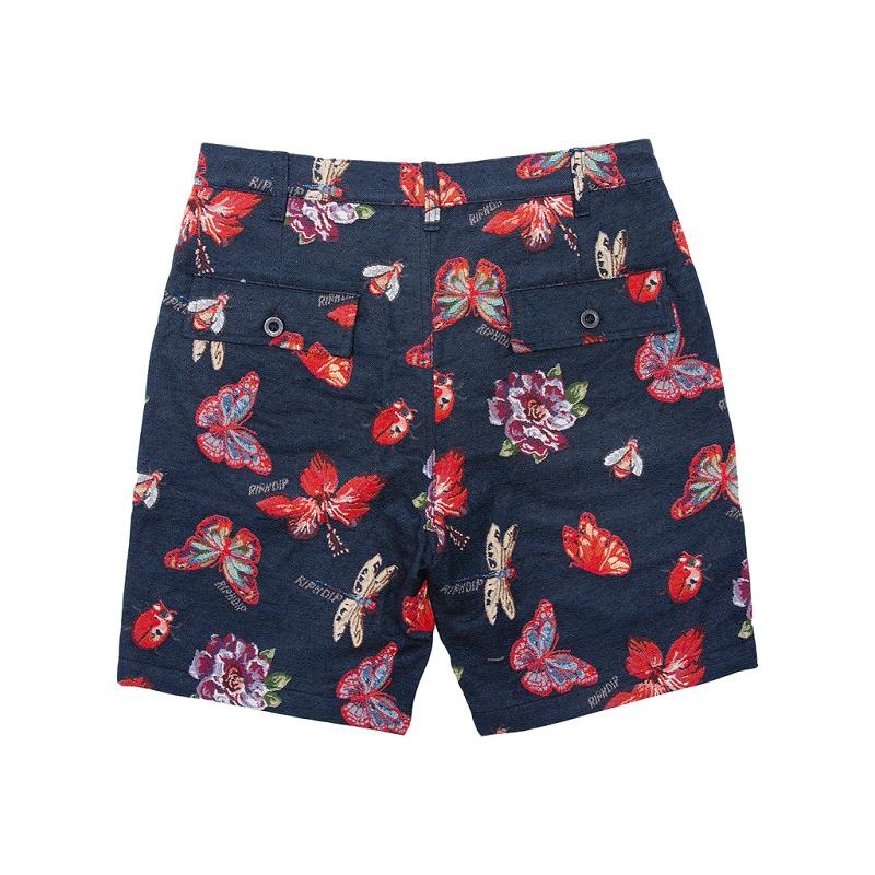 Ripndip Monarch Butterfly Shorts Black | CA XF2202