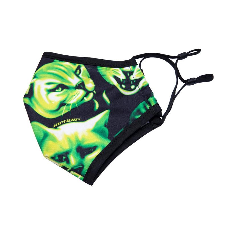 Ripndip Neon Cat Face Mask Accessories Black | CA WY2965