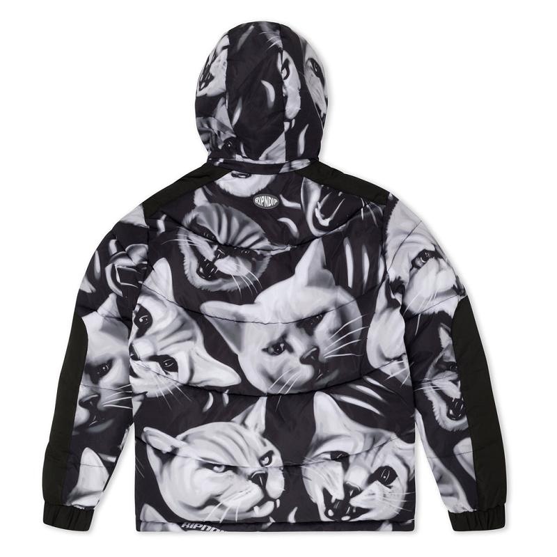 Ripndip Neon Cat Puffer Jackets Black | CA RW2478