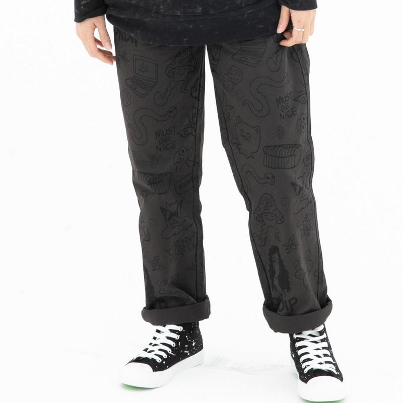 Ripndip Nerm Doodle Cotton Twill Pants Chocolate | CA PQ2394