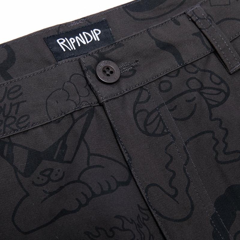 Ripndip Nerm Doodle Cotton Twill Pants Chocolate | CA PQ2394