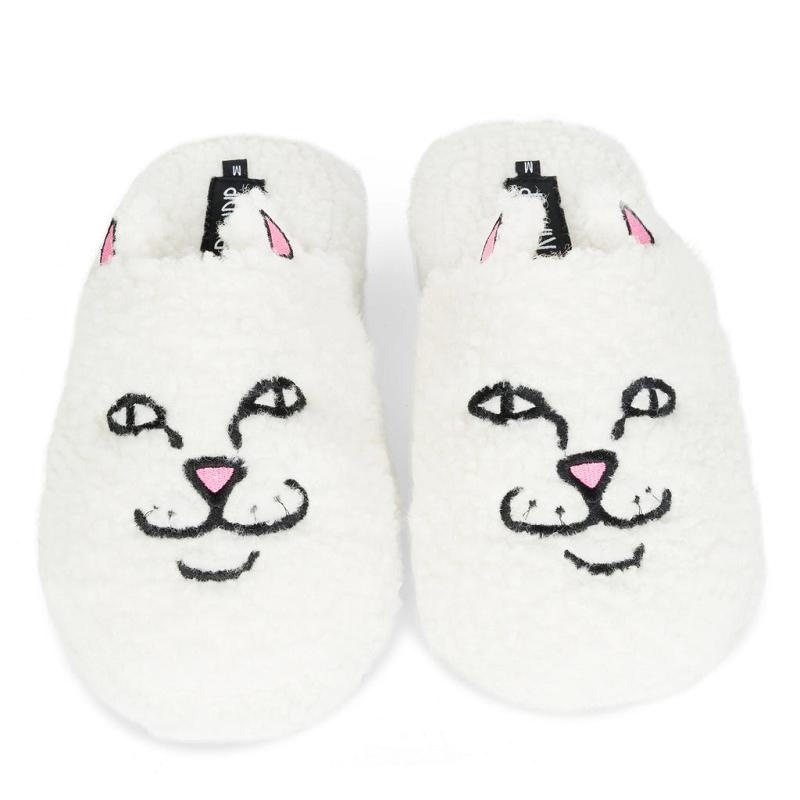 Ripndip Nerm Face Fuzzy House Shoes White | CA SO2037