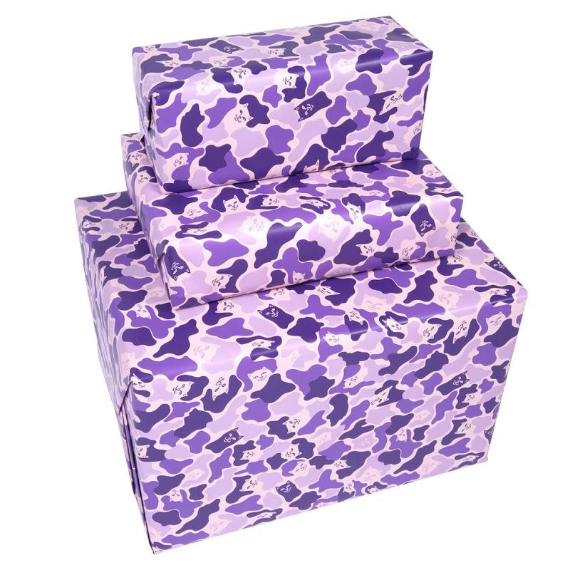 Ripndip Nermal Camo Wrapping Paper Accessories Purple Camo | CA HK2978