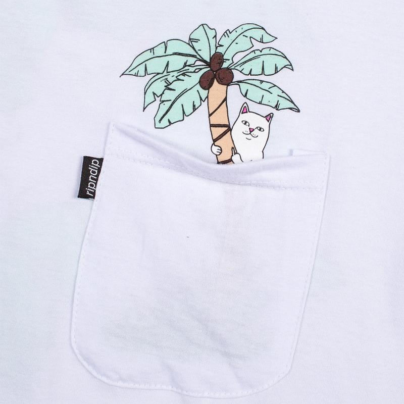 Ripndip Nermal Leaf Pocket Shirts White | CA MA2378