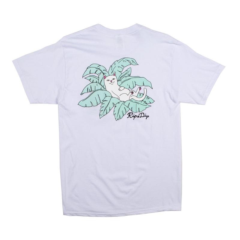 Ripndip Nermal Leaf Pocket Shirts White | CA MA2378