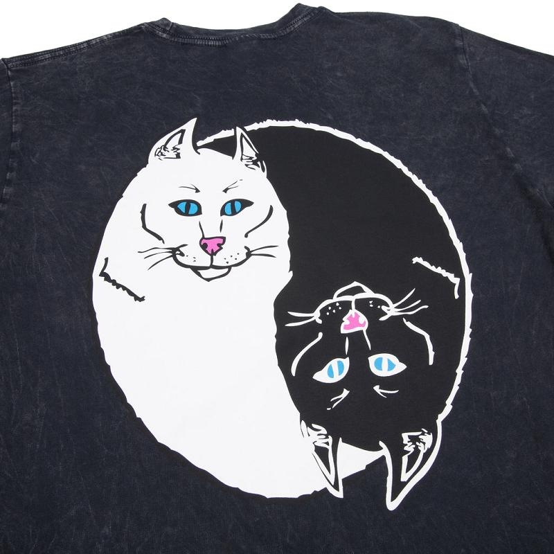 Ripndip Nermal Ying Yang Shirts Black Wash | CA UT2319