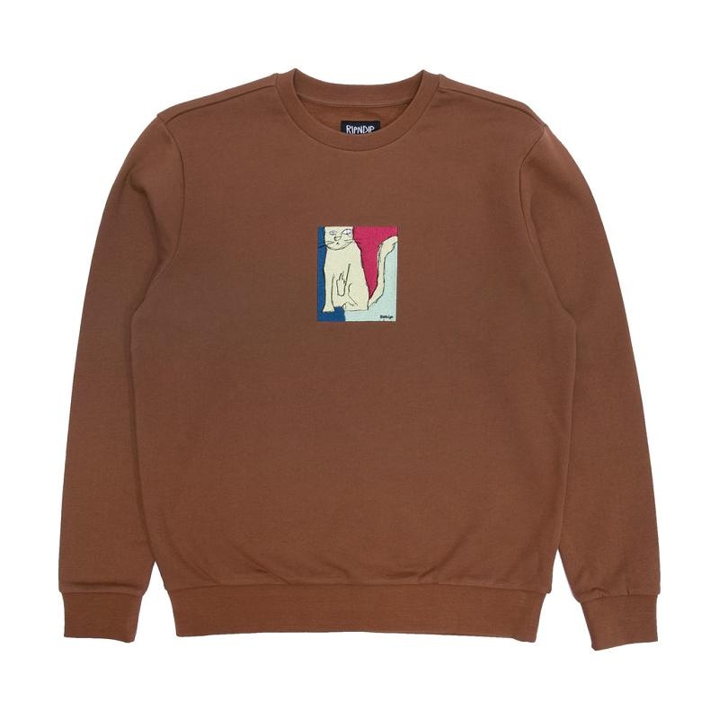 Ripndip Nermhol Crewneck Sweaters Brown | CA JJ2146