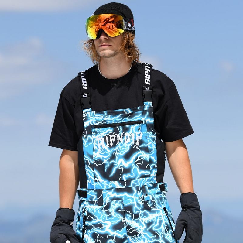 Ripndip Nikola Snowboard Bib Pants Black / Blue | CA ZG2384