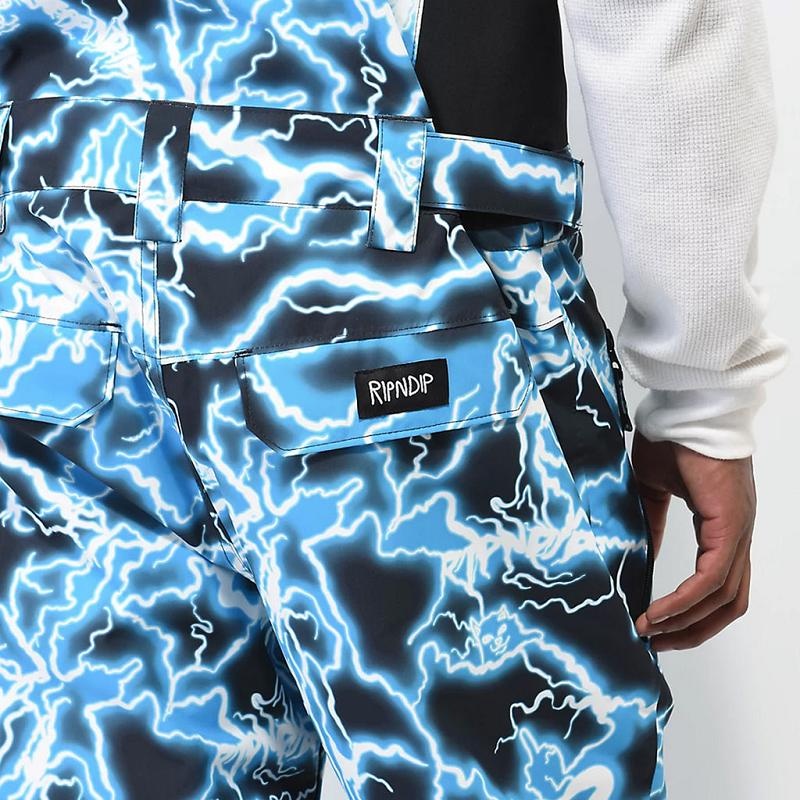 Ripndip Nikola Snowboard Bib Pants Black / Blue | CA ZG2384