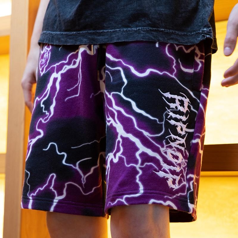 Ripndip Nikola Sweat Shorts Black / Purple | CA WY2209