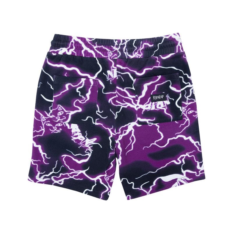 Ripndip Nikola Sweat Shorts Black / Purple | CA WY2209