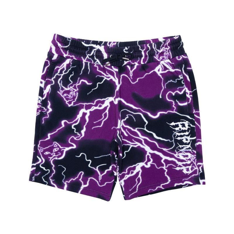 Ripndip Nikola Sweat Shorts Black / Purple | CA WY2209