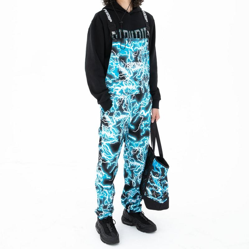 Ripndip Nikola Twill Overalls Pants Black / Blue | CA YU2398