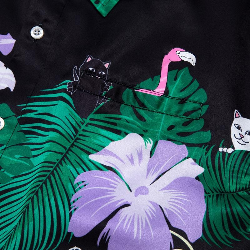 Ripndip Pablo Button Up T Shirts Black | CA FM2117