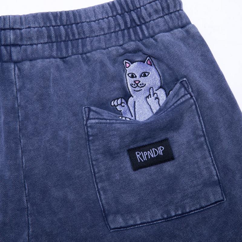 Ripndip Peek A Nermal Sweat Shorts Navy Wash | CA QZ2208