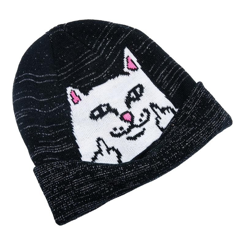 Ripndip Peeking Nermal 3M Reflective Beanie Black | CA BC2101