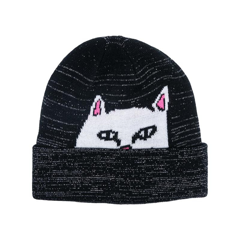 Ripndip Peeking Nermal 3M Reflective Beanie Black | CA BC2101