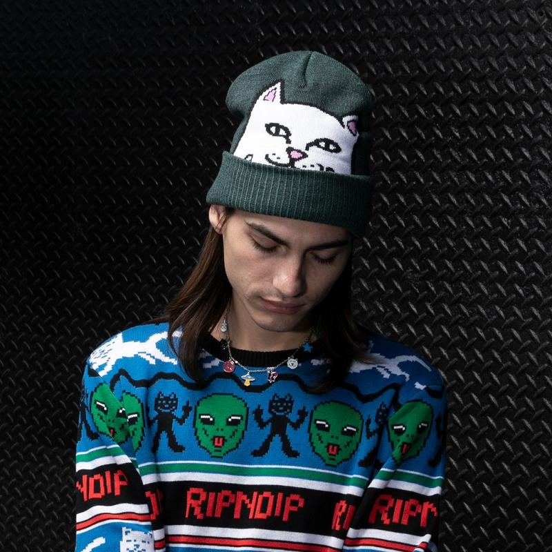 Ripndip Peeking Nermal Beanie Green | CA OR2086