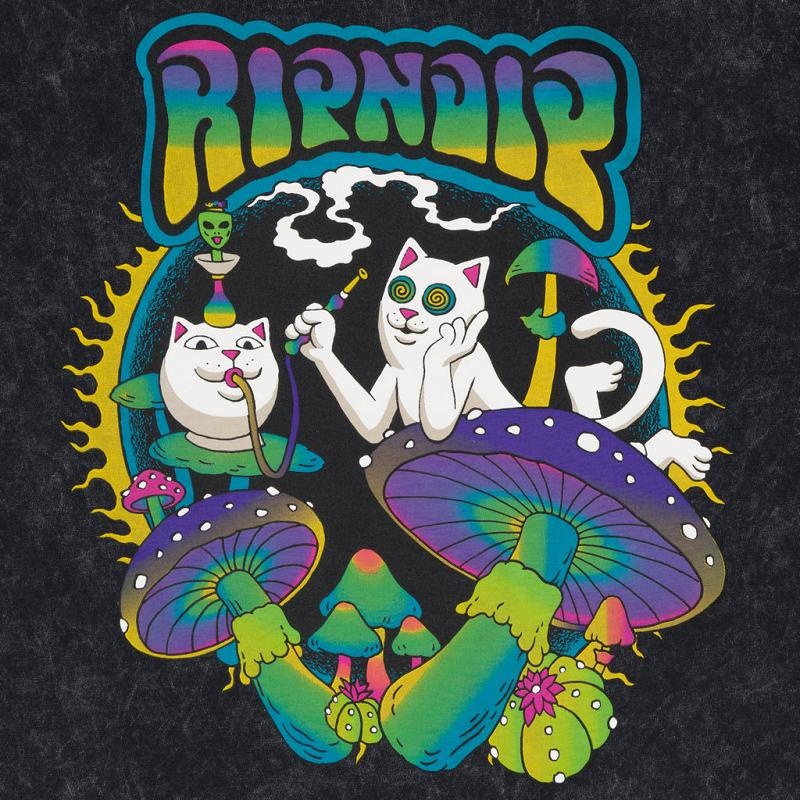 Ripndip Psychedelic Garden Shirts Black Wash | CA OR2216