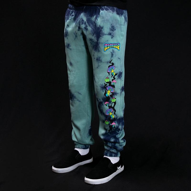 Ripndip Psychedelic Garden Sweatpants Navy / Light Turquoise Wash | CA HK2119