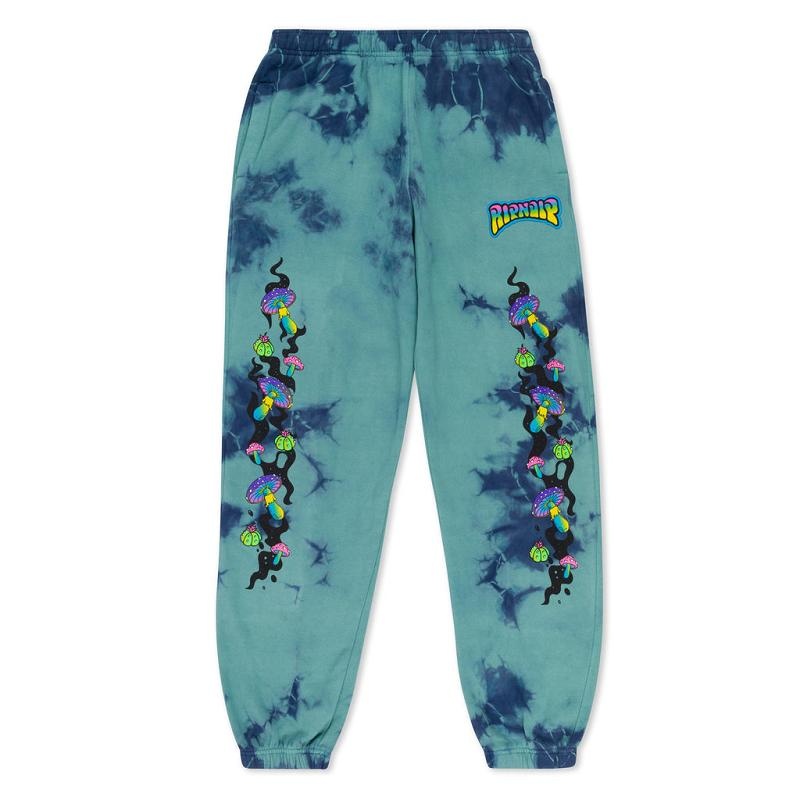 Ripndip Psychedelic Garden Sweatpants Navy / Light Turquoise Wash | CA HK2119