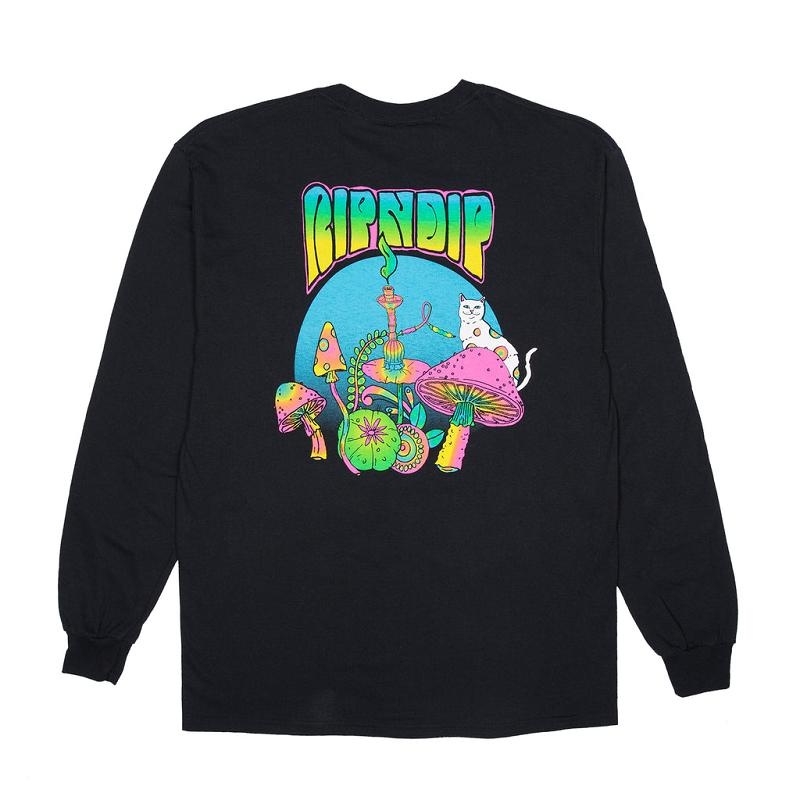 Ripndip Psychedelic Long Sleeve Black | CA SO2444