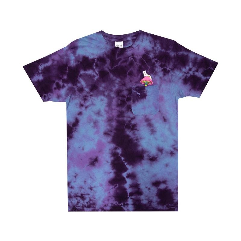 Ripndip Psychedelic Nermal Pocket Shirts Blue / Purple | CA JJ2335