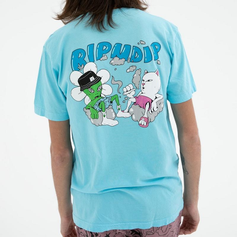 Ripndip Relaxed Shirts Light Blue | CA GL2274