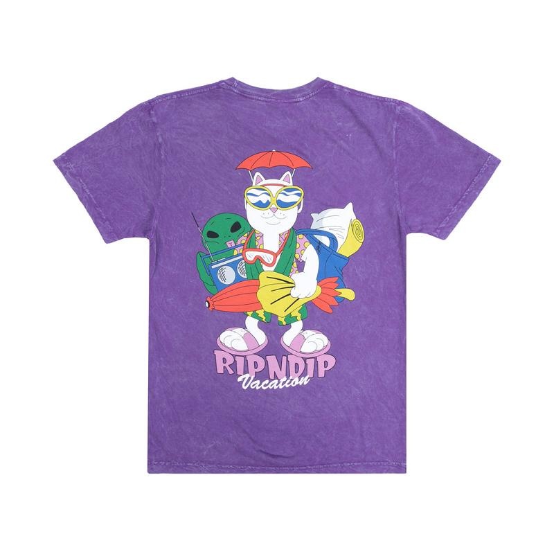 Ripndip Ripndip Vacay Shirts Purple Wash | CA SO2297