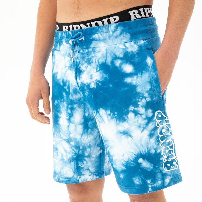 Ripndip Ripntail Sweat Shorts Blue Wash | CA TV2186