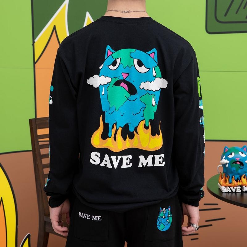 Ripndip Save the World Long Sleeve Black | CA VD2459